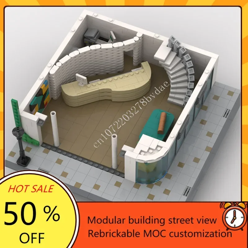 2511PCS Moderne Hoek Kantoor Modulaire MOC Creatieve street view Model Aangepaste Puzzels Architectuur DIY Onderwijs Montage Speelgoed Cadeau
