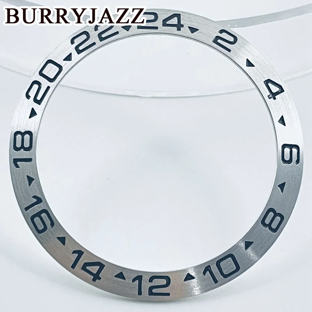 BURRYJAZZ 38mm Aluminum Ring GMT Diver's Style Watch Bezel Insert For 40mm Watch Cases Replace Accessory Diving Bezel Ring