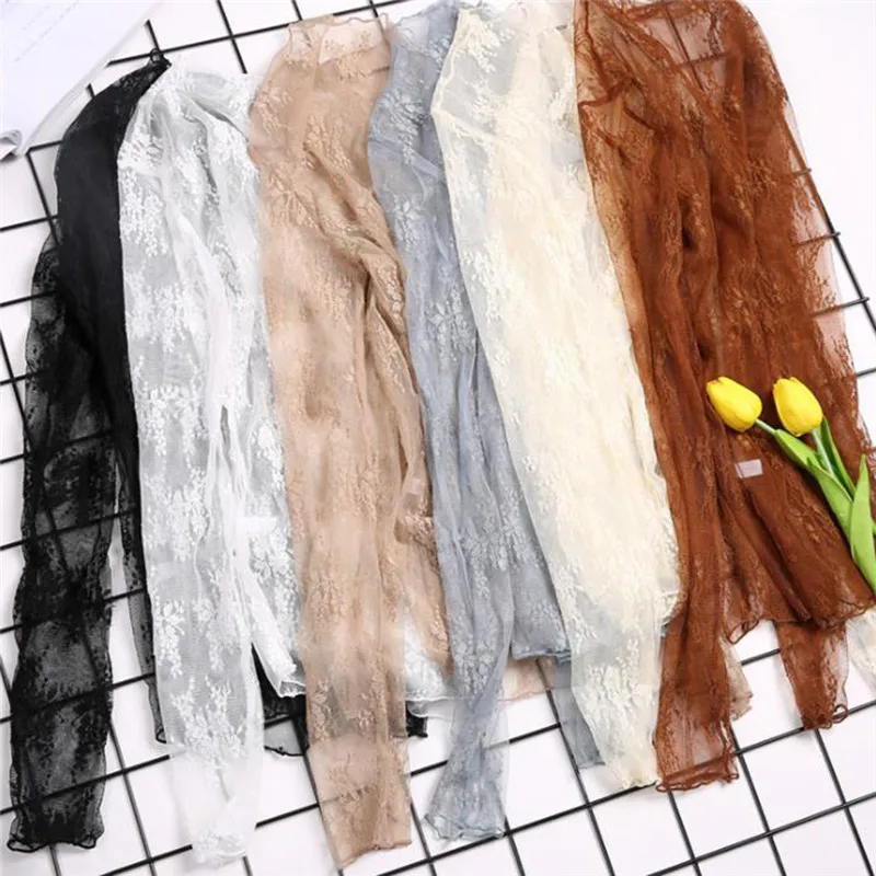 Women Elegant Transparent T-shirt Sexy Long Sleeve Mesh Tulles Spring Summer Lace See Through Undershirt Female Casual Tops