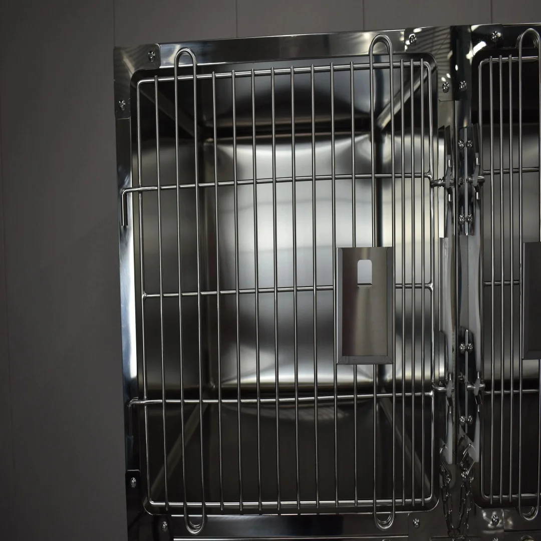 Factory Direct Sale Four-door High-quality Stainless Steel Cage Foster Dog Cage Assembled Pet Cage Designed For Pet Shop