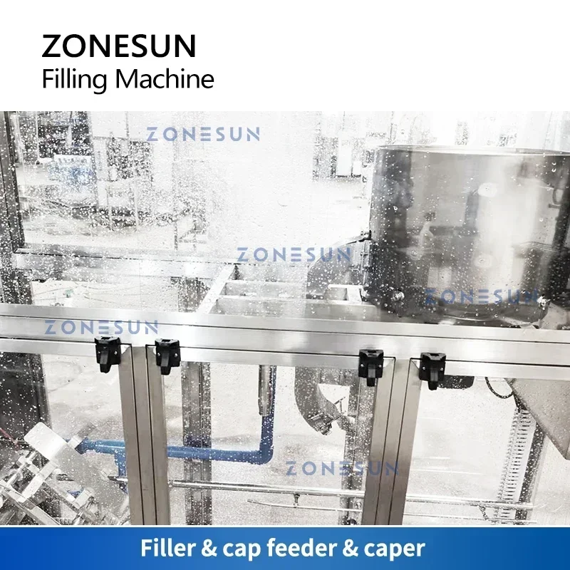ZONESUN ZS-XG100J Riempitrice automatica per acqua a canna Rondella per risciacquo di bottiglie Confezionatrice per acqua potabile da 5 galloni