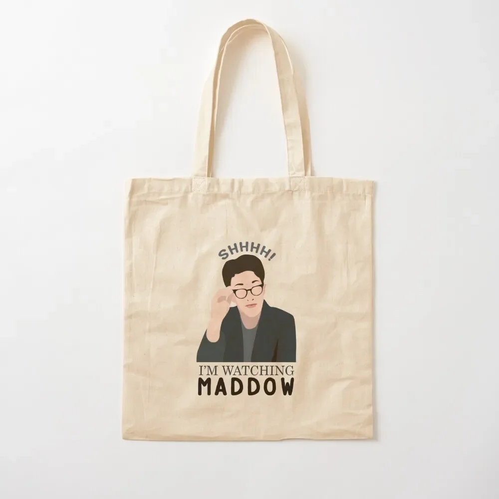 Shh! I'm watching Maddow! Tote Bag shopper bag woman shoping bag shopping cart bags bags luxury women