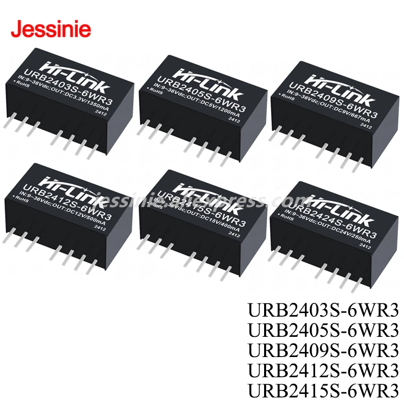 DC-DC Isolated Non-regulated Power Supply Module DIP 6W 24V URB2403S URB2405S URB2409S URB2412S URB2415S URB2424S-6WR3