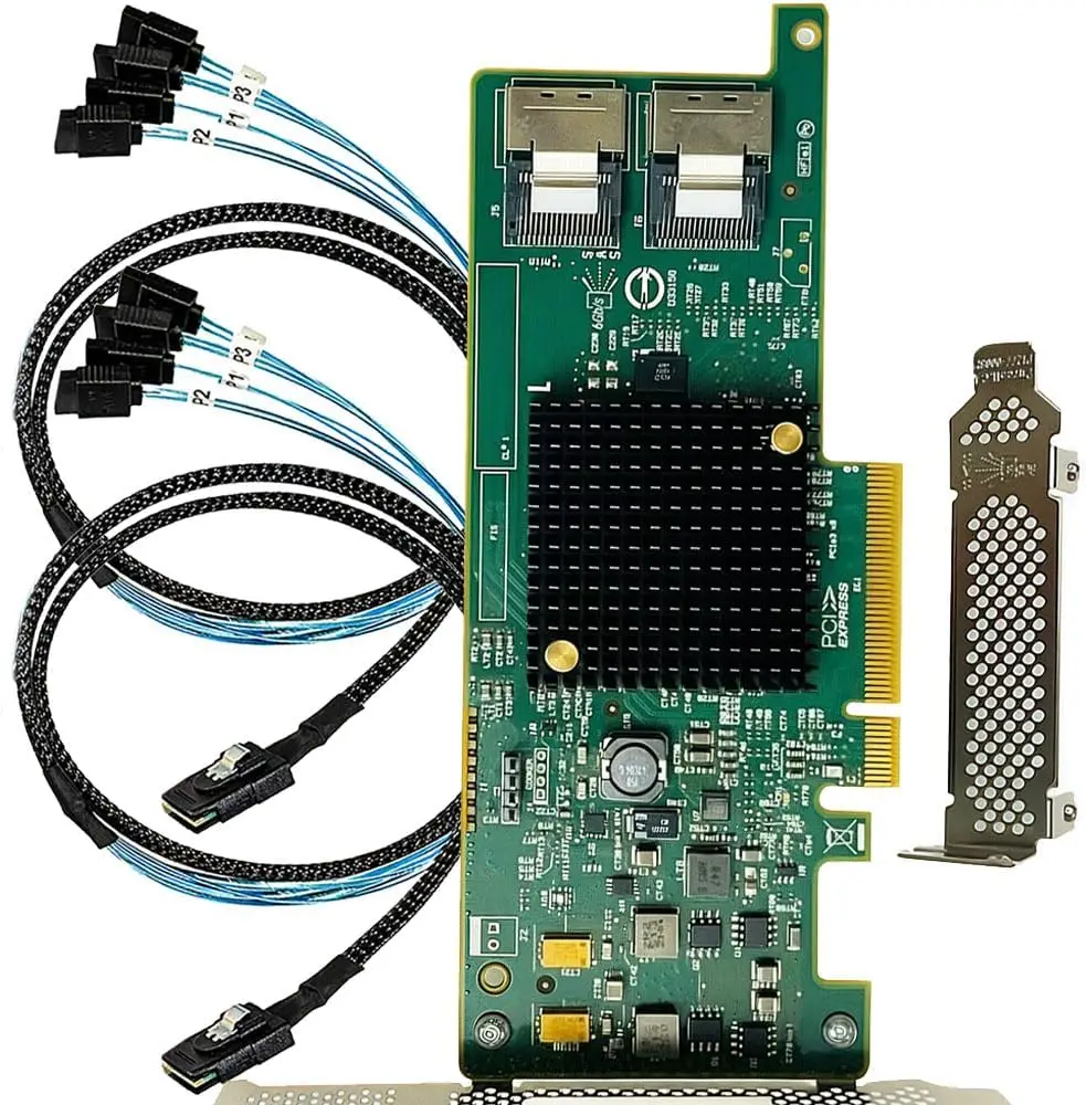 

LSI 9207-8i RAID Controller Card 6Gbs SAS HBA P20 IT Mode For ZFS FreeNAS unRAID RAID Expander Card + 2* 8087 SATA Cable