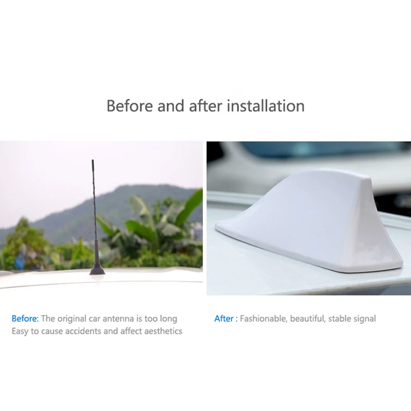 سقف السيارة العلوي جبل القرش شكل زعانف هوائي راديو إشارة الجوي لبيجو 308 3008 206 307 207 208 407 508 2008 5008 107 106 #5