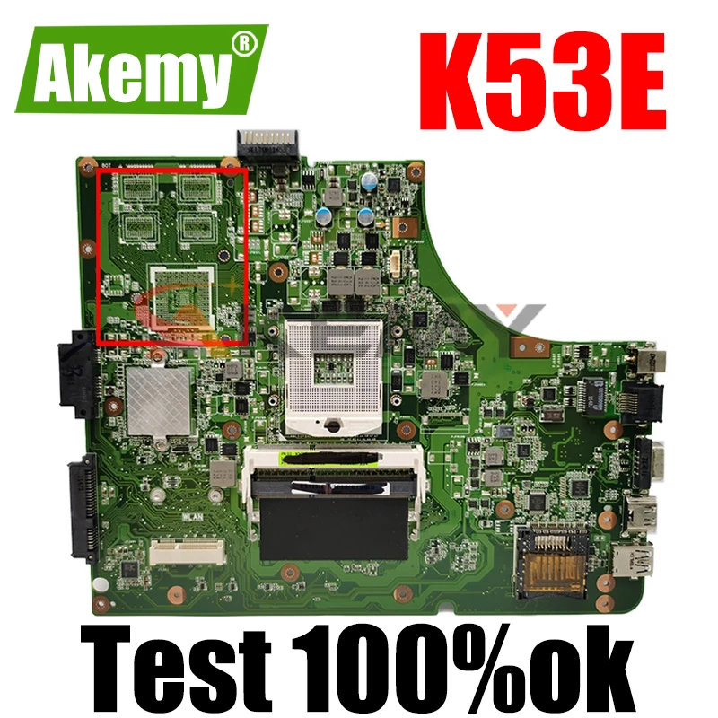 

Akemy K53E Laptop motherboard For Asus K53E K53SD K53 A53E A53S X53S X53E P53 Test original mainboard GM