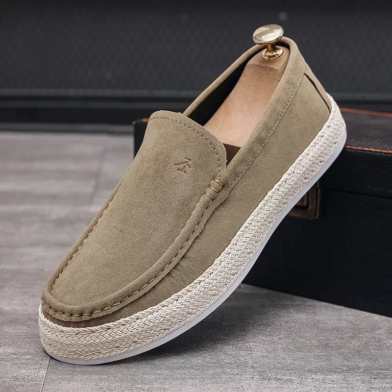 

New Men's Shoes Fashion Canvas Casual Shoes High Quality Flat Bottom Loafers for Man Comfort Walking Shoes Non Slip Driving Shoe