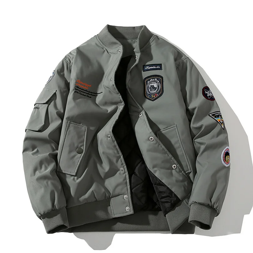 

New MA1 Bomber Jacket Men Women Embroidery Thick Jacket Baseball Uniform Winter Suit Z1