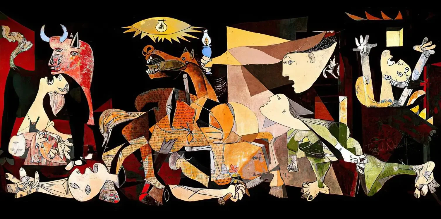 世界的に有名な絵画壁アート、ピカソ、guernica、HDキャンバス、油絵 