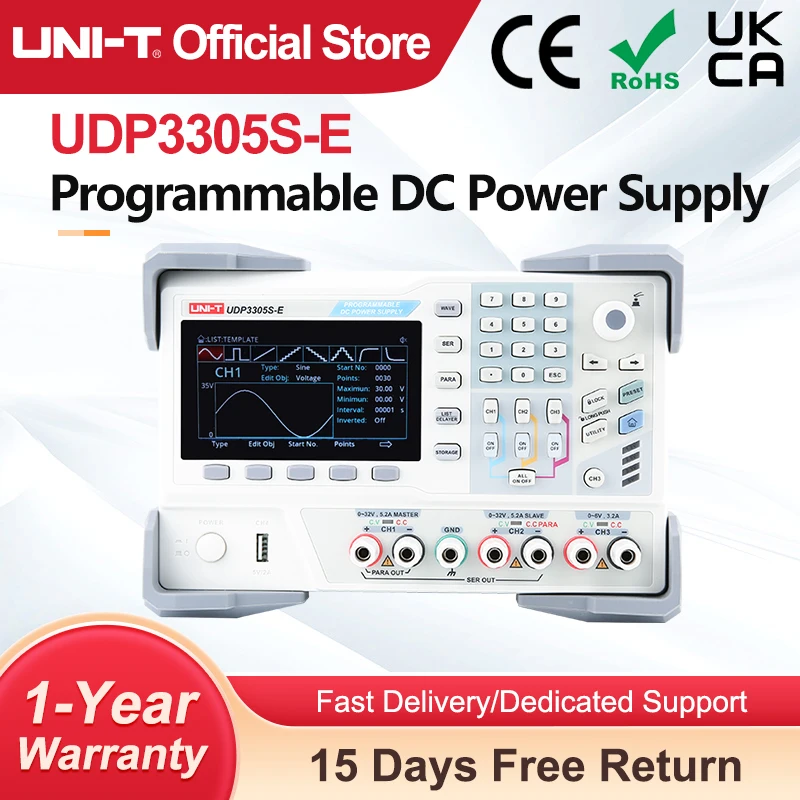 UNI-T UDP3305S-E Programmable Adjustable DC Power Supply Laboratory 30V 5A Voltage Regulator 4 Channels High Precision