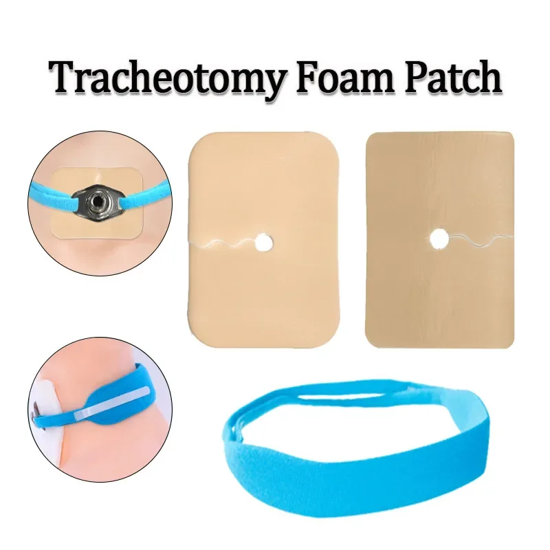 Pansement en mousse pour trachéotomie, coussinet stérile, ceinture de fixation trachéale, ceinture de fixation en éponge pour trachéotomie
