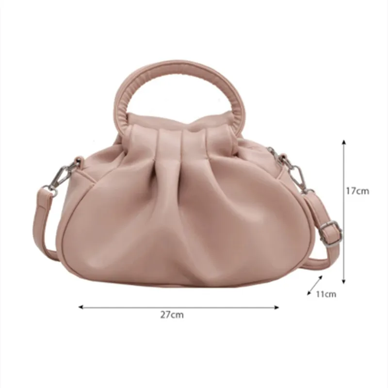 Mini bolsa plissada pequena para mulheres, design simples, pequenos sacos mensageiro, sacola feminina de alta capacidade para senhoras, novo, 2022