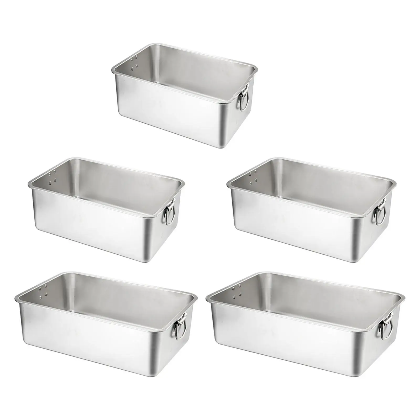 Stainless Steel Litter Sand Box High Side Catering Food Pan Kitten Toilet Indoor