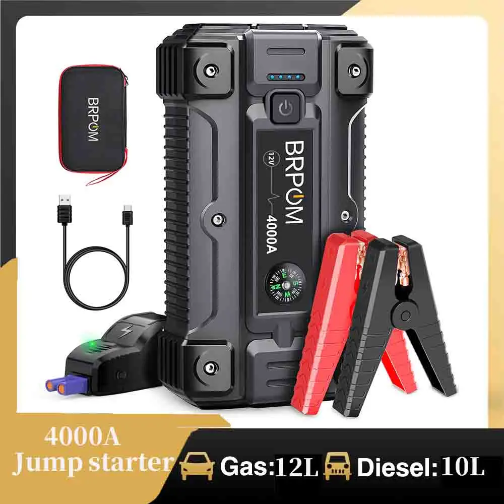 

4000A/5000A Start Power Bank 26800mAh Jump Starter Car Booster External Battery 12V Starting Device for Petrol Diesel Powerbank