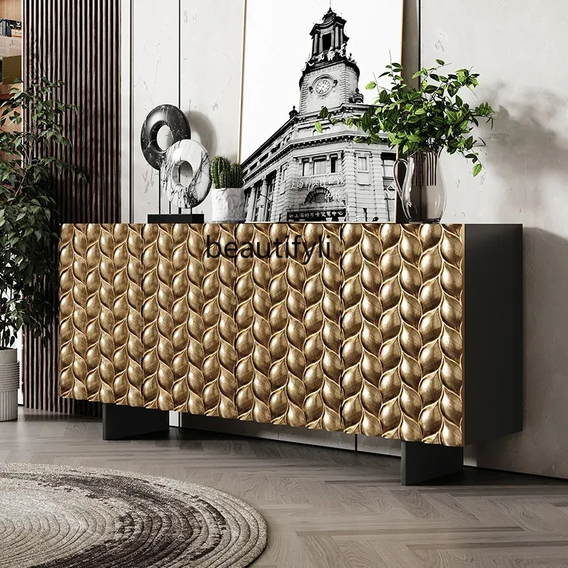 TTT Italian light luxury dining side cabinet, post-modern storage storage, entrance cabinet, bedroom solid wood high-end TV cabi