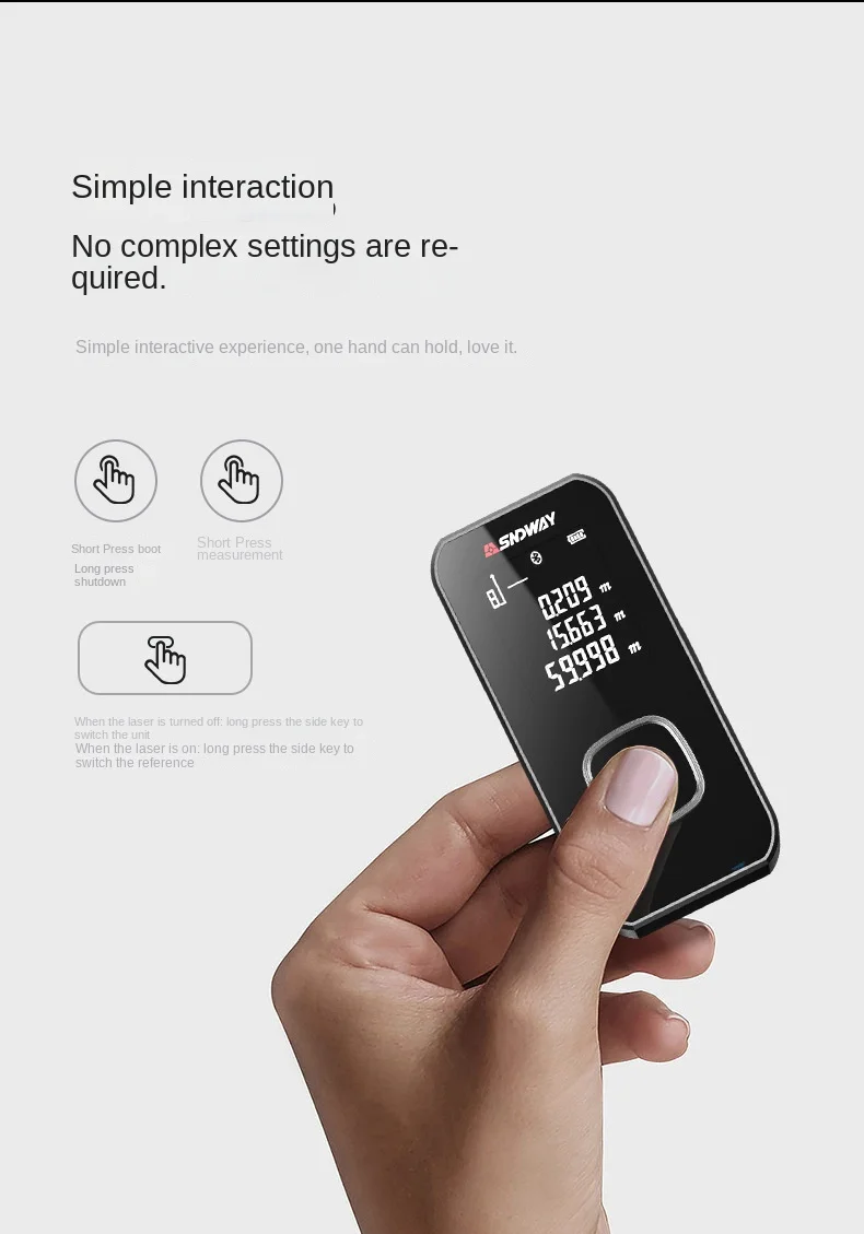 Sndway-mini Telêmetro a Laser Sw24a Sw24b Régua Eletrônica Infravermelha Portátil Instrumento de Medição Bluetooth para Quarto