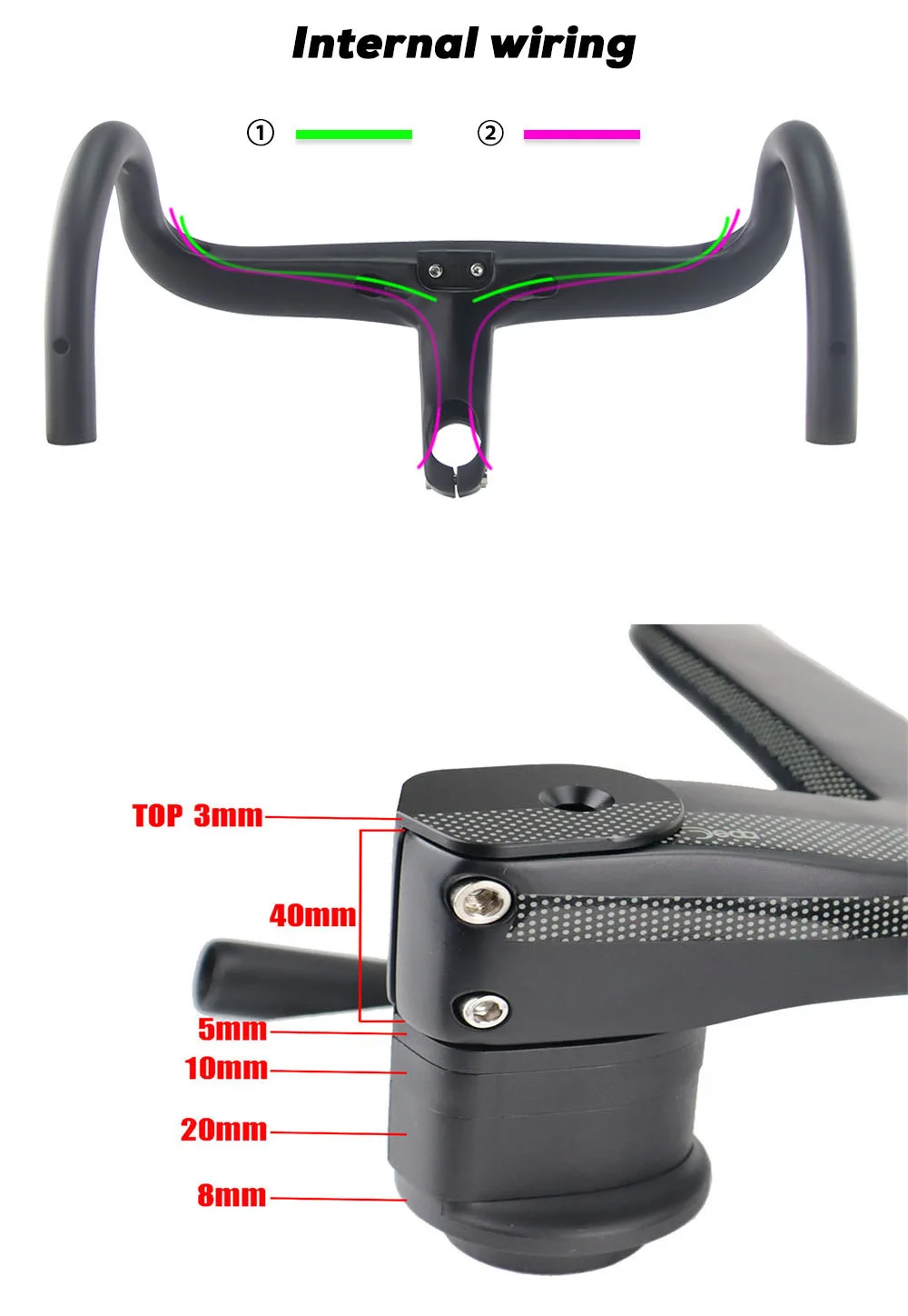 HOT!2023 ALANERA New Paint Carbon Road Handlebar Super Light Integrated Carbon Handlebar For 28.6mm Fork Steer With Spacers