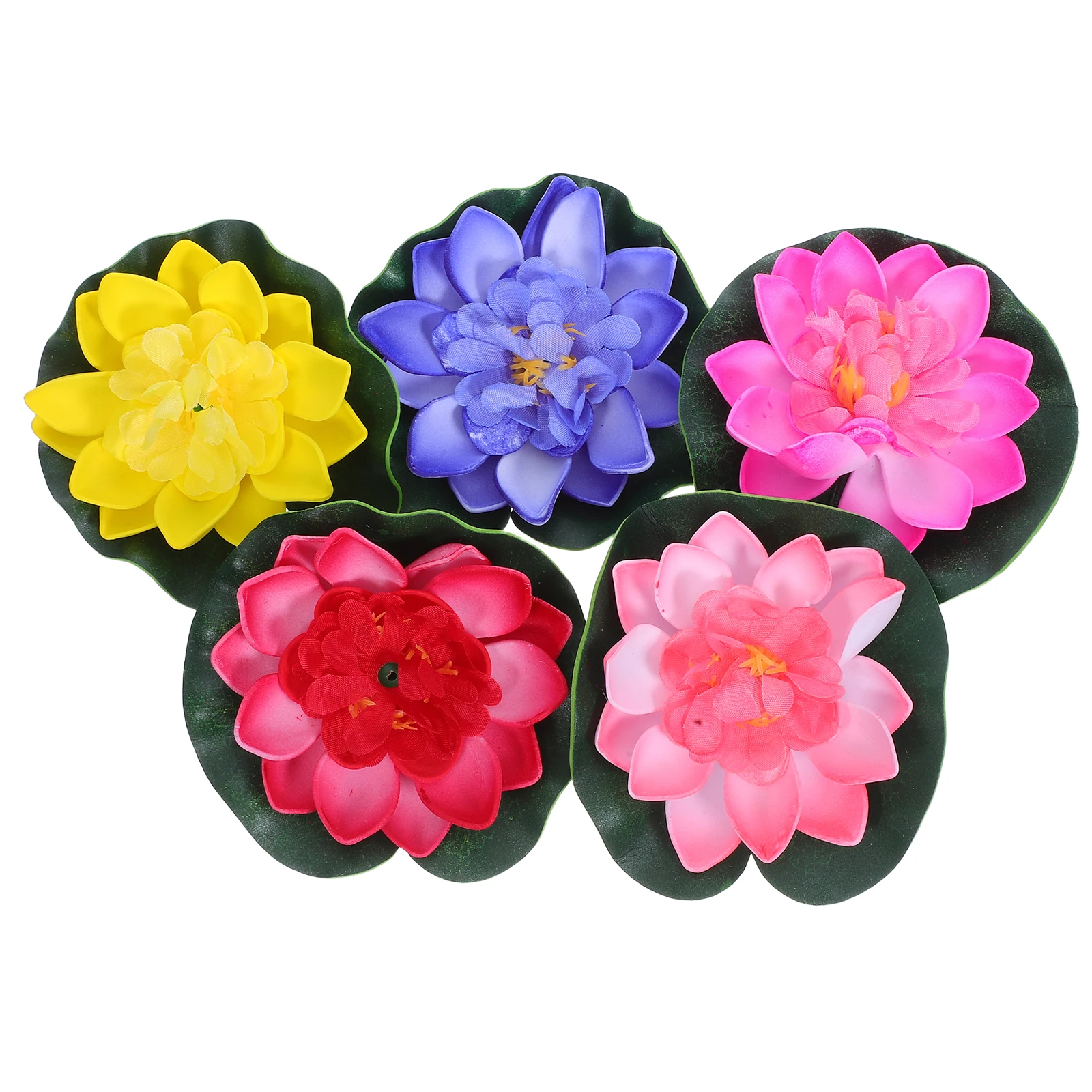 

5pcs 10Cm Artificial Floating Lotus Flowers Realistic Eva Simulation Water Lily Ornaments Garden Pond Aquarium Decoration Fake