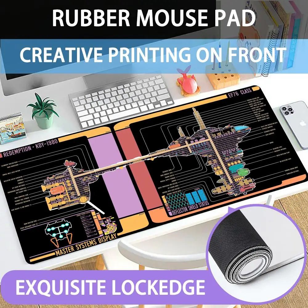 Large Mousepad Big Keyboard Pads Computer Desk Mats Laptop Rugs Anti-slip Table Mat Geek Mouse Pads Spacecraft Drawing Carpet