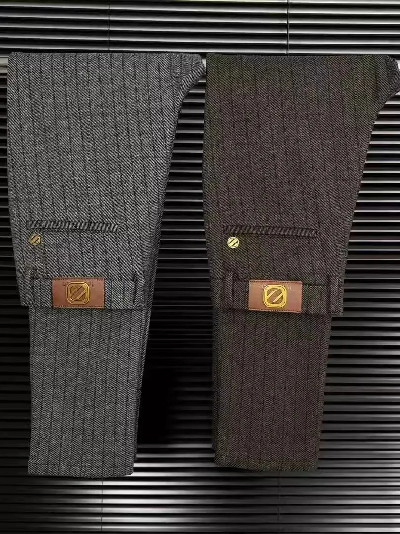 

Мужские осенне-зимние модные повседневные брюки прямого кроя, удобные, легкие, премиум-качества