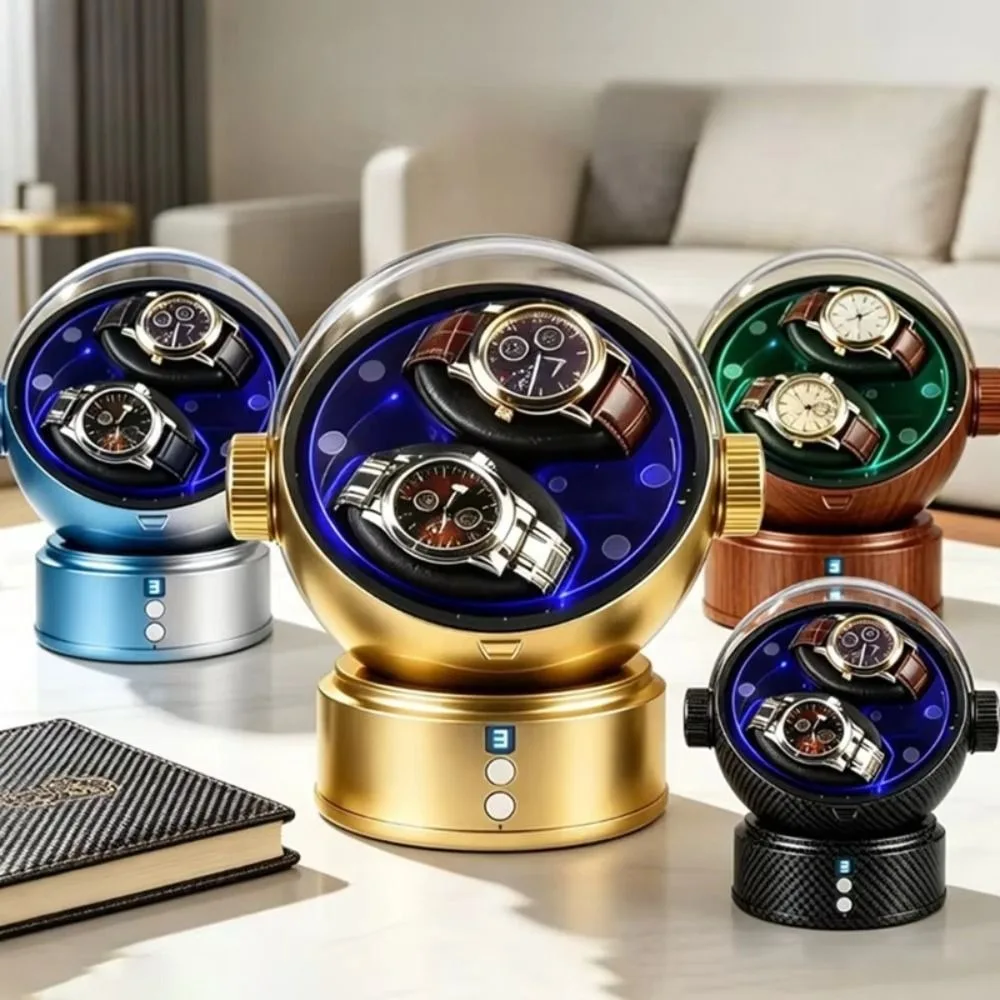 Space Style Digital Double Watch Winder Luxury Anti-Magnetic Automatic Watch Winder Silent Motor Ultra Quiet Watch Box