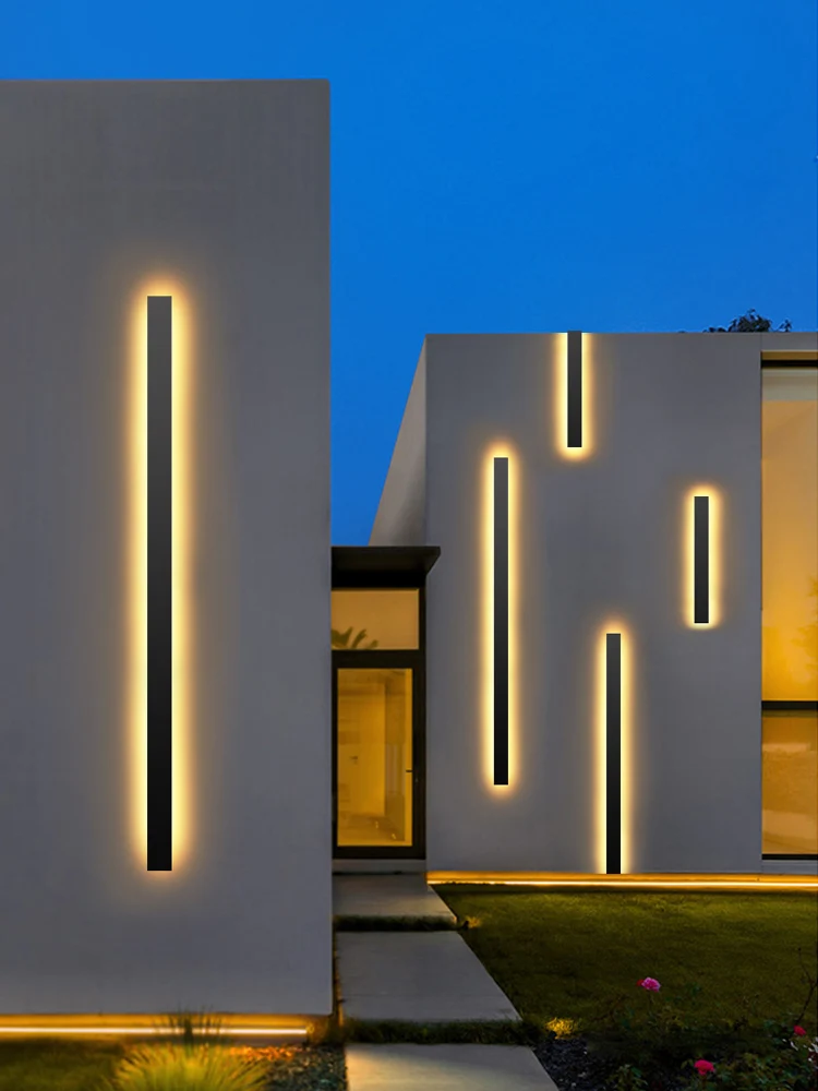 1M1.5M2M minimalistické LED svléknout se lineární zeď lampa vodotěsný IP65 110V 220V balkon vila exteriér zeď světel sad osvětlení