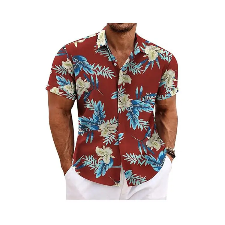 High-Quality Fast Delivery Custom Hawaiian Shirts Men Single-Breasted Casual All Over Printed Short Sleeve Shirts For Men