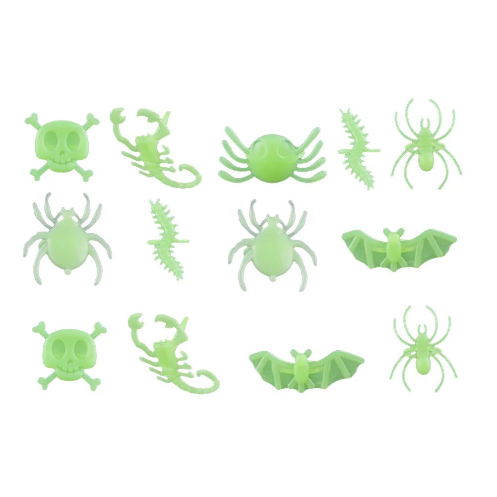 12 Pcs Fun Trick Bug Halloween Decoration Spider Finger Ring Jewelry Toy Halloweeen Props