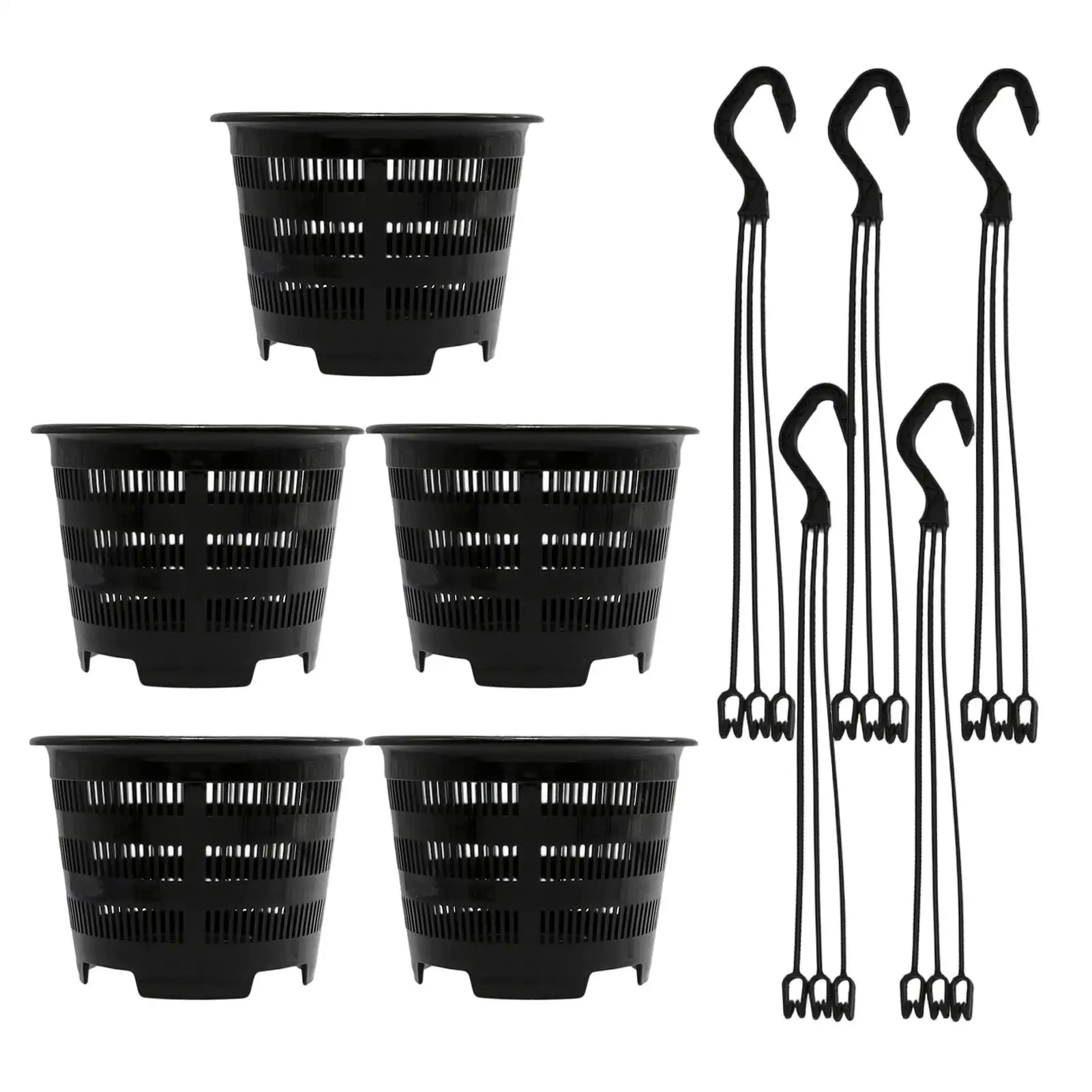

5 шт. подвесных пластиковых горшков для орхидей, съемные цветочные горшки с крючками для кухни, спальни, офиса, гостиной