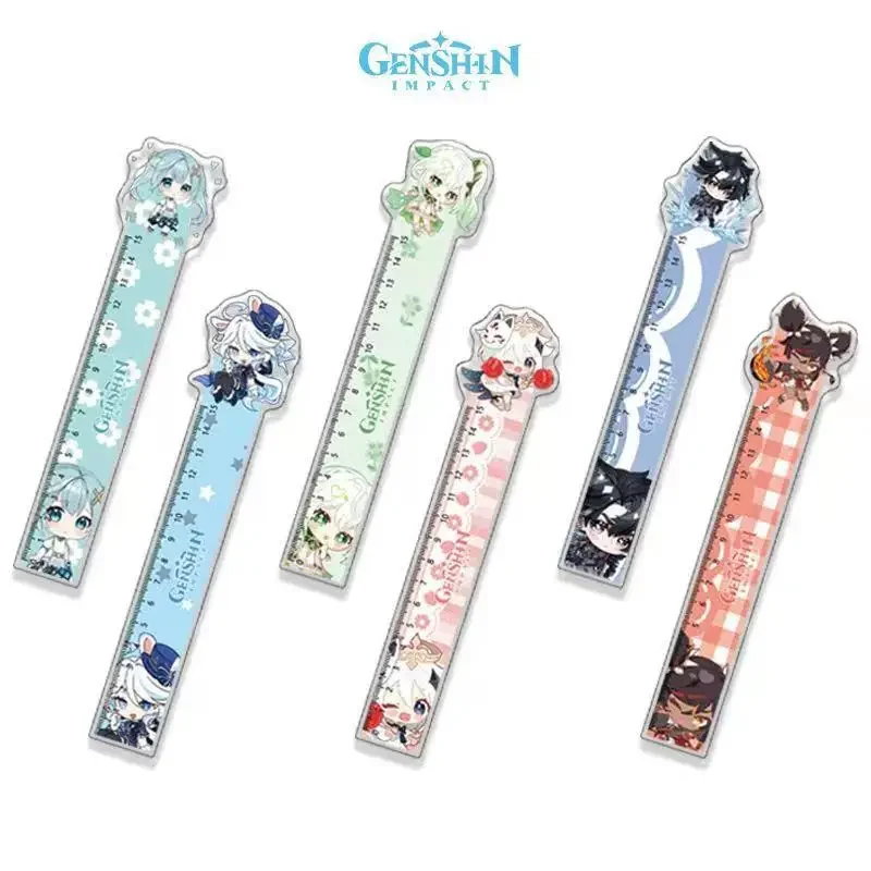 Game Genshin Impact Focalors Furina Raiden Shogun Yae Miko Zhongli wanderer Keqing Xiao Nahida acrylic Ruler Drawing Rulers gift