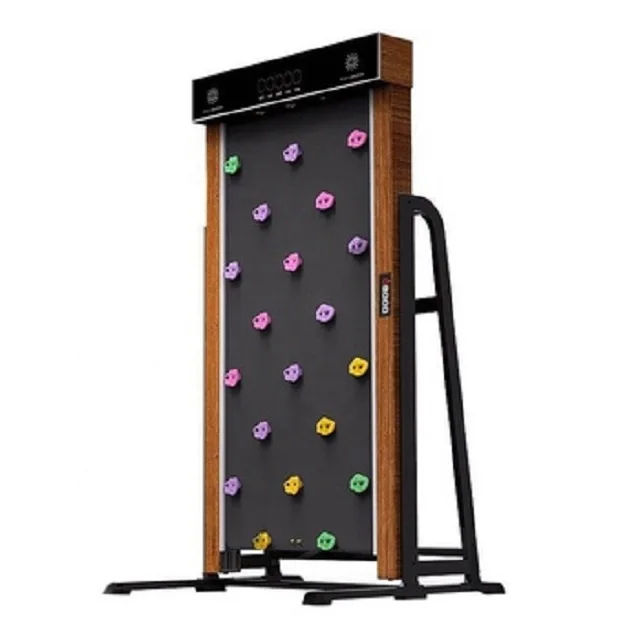 New Design Electric Rock Climbing Wall for kids and beginner, with safe belt and cushion for indoor whole body exercise