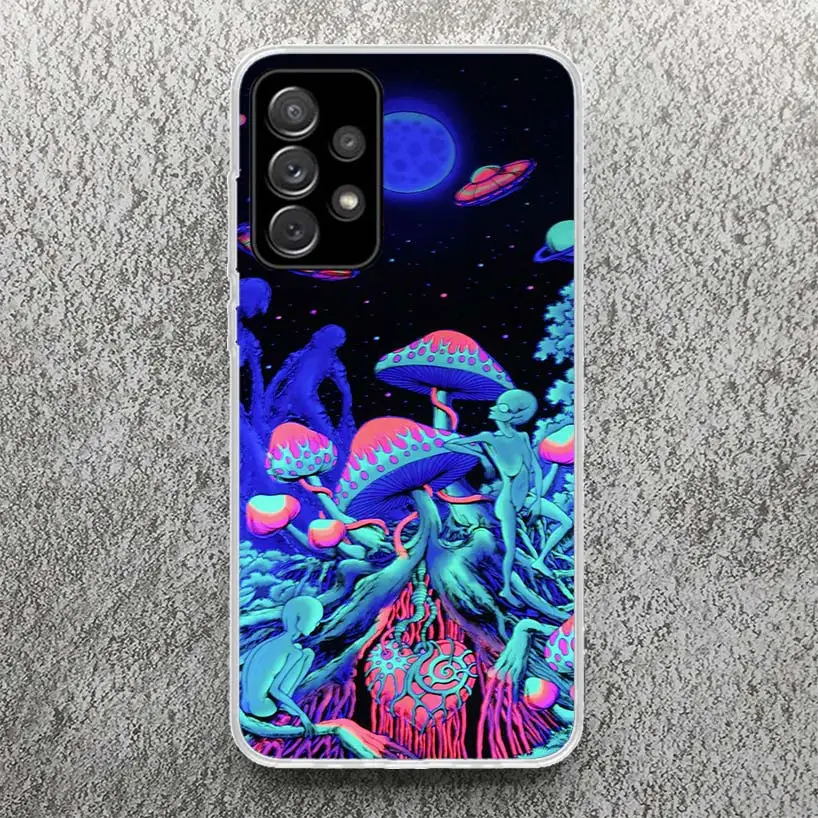 Weird Mushroom Psychedelic Phone Case for Samsung Galaxy A14 A54 A15 A55 A13 A53 A12 A52 A25 A35 A24 A34 A23 A33 A22 A32 A04S A0