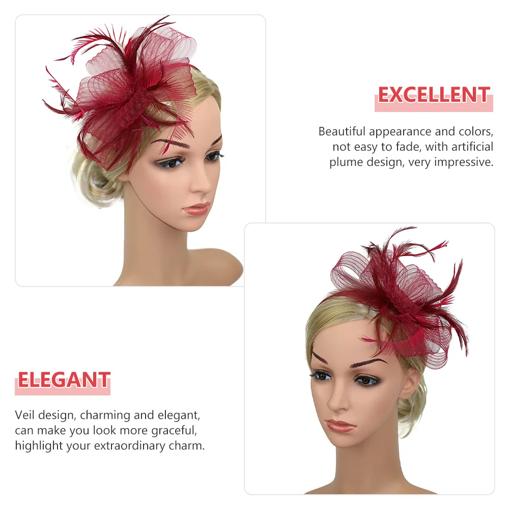 

Women Fascinators Floral Hairpin Bridal Wedding Hat Stylish Cocktail Party Headwear Fashion Dressy Cap Fascinator Accessory