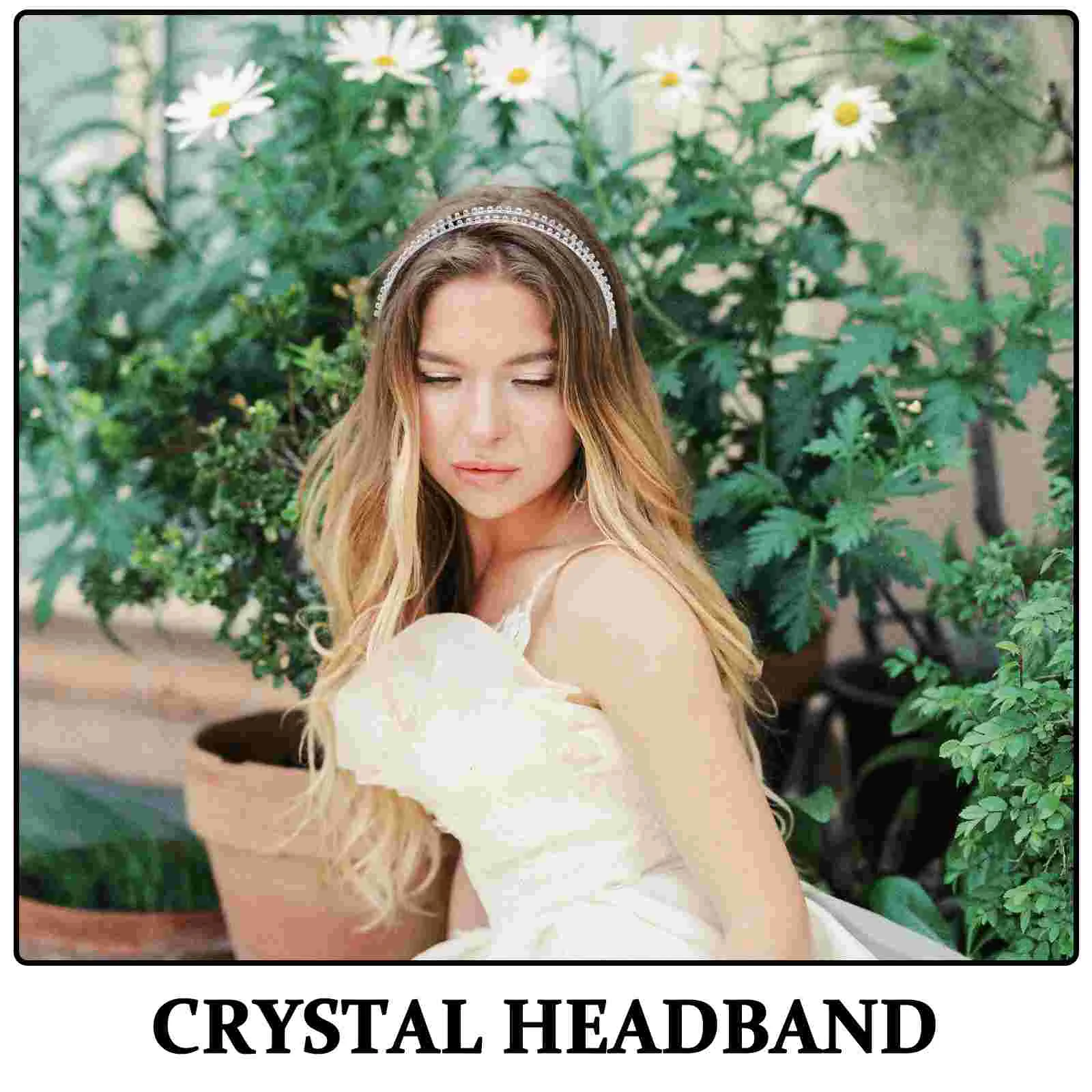 2 Pcs Headband Hair Accessories Toddler Pearl Princess Costume Bridal Headbands for Wedding Gold Headpiece Sparkly Queen Crown