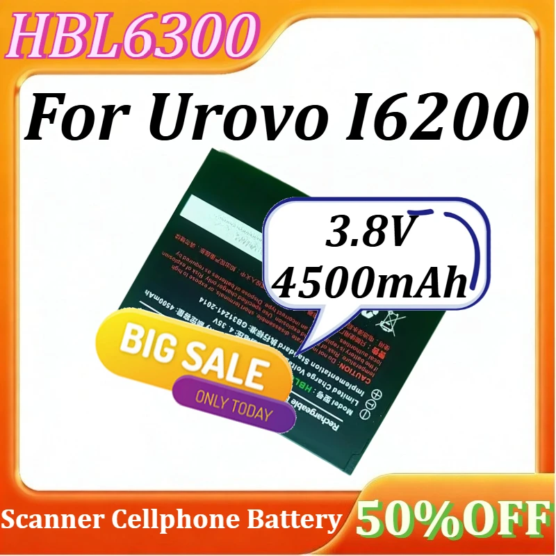 HBL6300 Battery For Urovo I6200 Scanner Cellphone Battery 3.8V 4500mAh