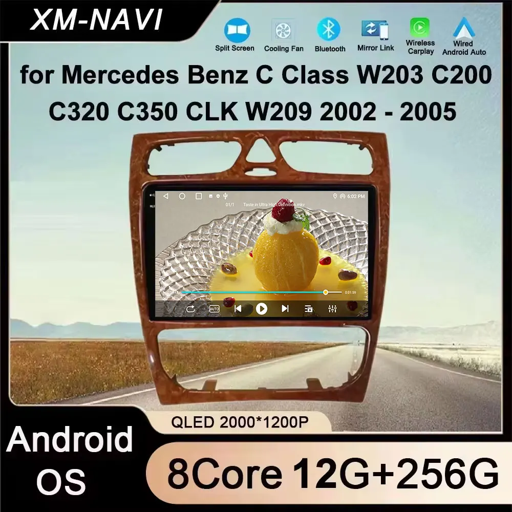 

GPS Navi для Mercedes Benz C Class W203 C200 C320 C350 CLK W209 2002-2005 Android 15 Автомобильный мультимедийный проигрыватель Auto Audio DSP BT