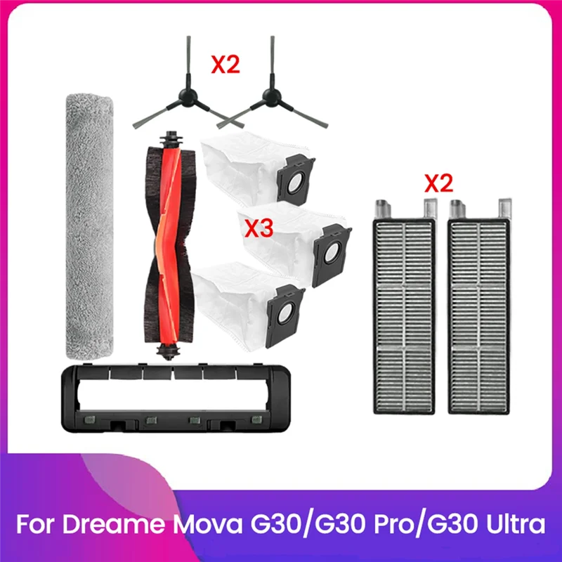 

DHIPP-10PCS Replacement Parts Kit For Dreame Mova G30/G30 Pro/G30 Ultra - Brushes, HEPA Filters, Dust Bags, And Mop Cloths