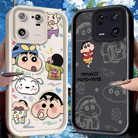 C-Crayon S-ShinChan Hülle für Xiaomi Mi 15 Pro 14 14T 13 13T 12 11 Lite 11T POCO X7 X6 5G X5 X3 NFC F6 F5 M7 M6 4G Cover Funda