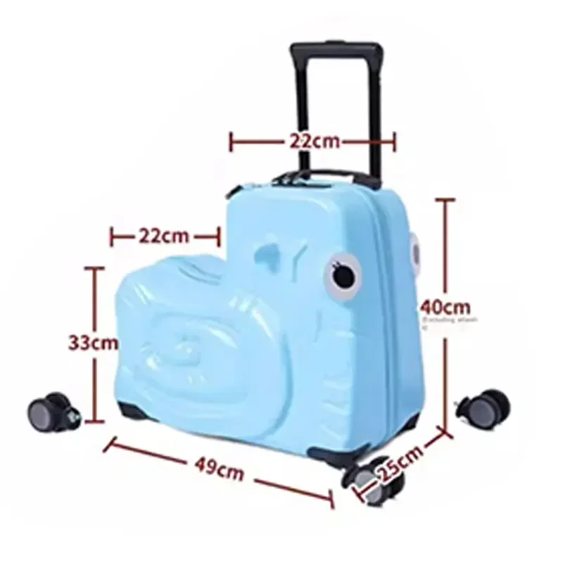 Cartoon Suitcase for Kids Can Sit and Ride on Luggage Cute Children Travel Suitcase Lightweight Trolley Case 20/24 Inch