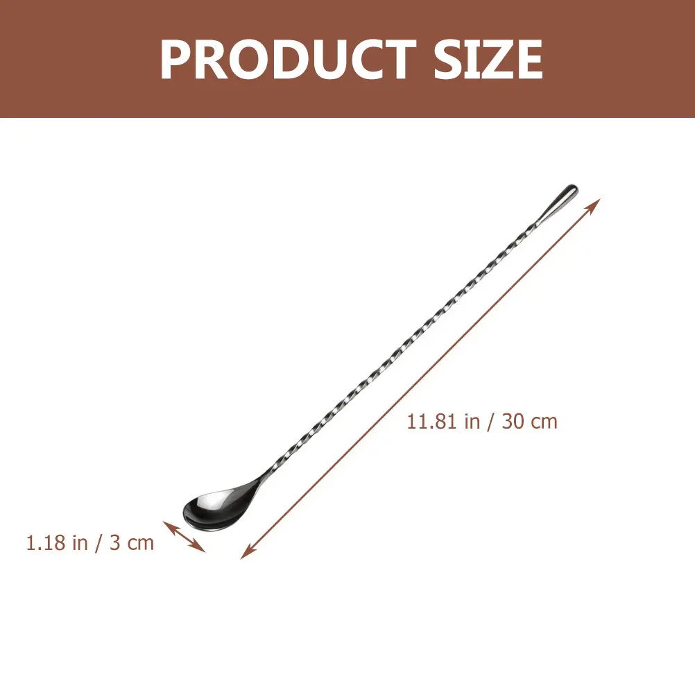 2Pcs Water Drop Bar Mixing Spoon Stainless Steel Spiral Pattern Cocktail Coffee Stirrer Bar Supplies Muddle Mixing Stick