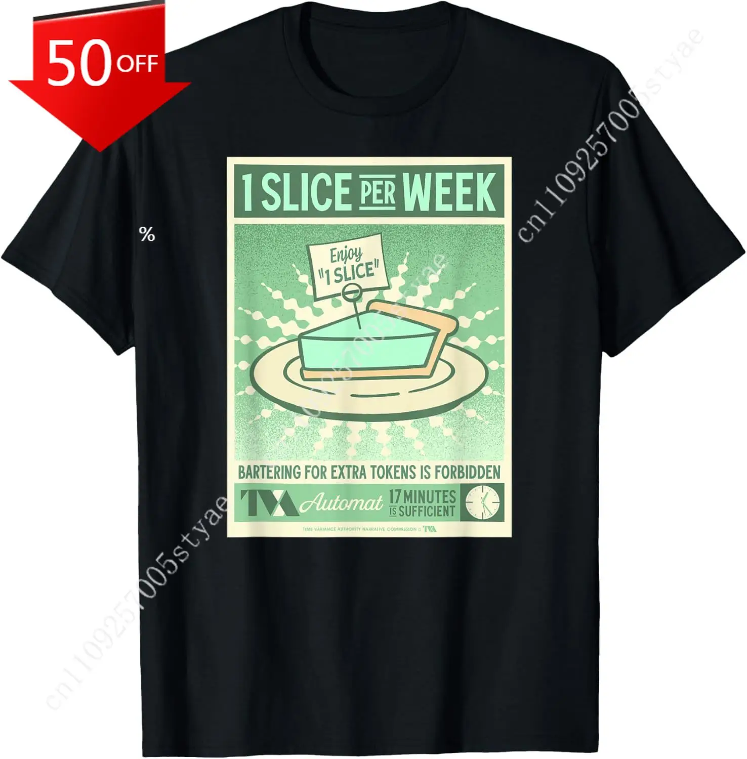 

Marvel Studios Loki Season 2 TVA Automat 1 Slice of Pie MCU Mens Womens T-Shirt