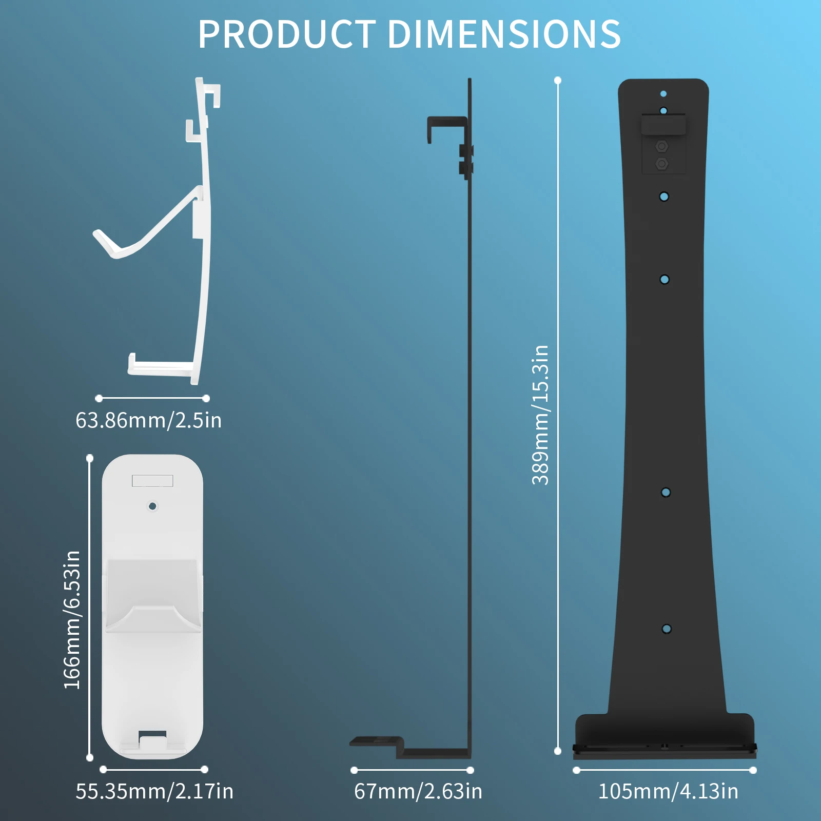 دعامة تثبيت على الحائط من الفولاذ متوافقة مع PS5 Slim، حامل معلق على الحائط معدني ثابت لجهاز PS5 Slim مع وحدة التحكم وسماعة الرأس P5227