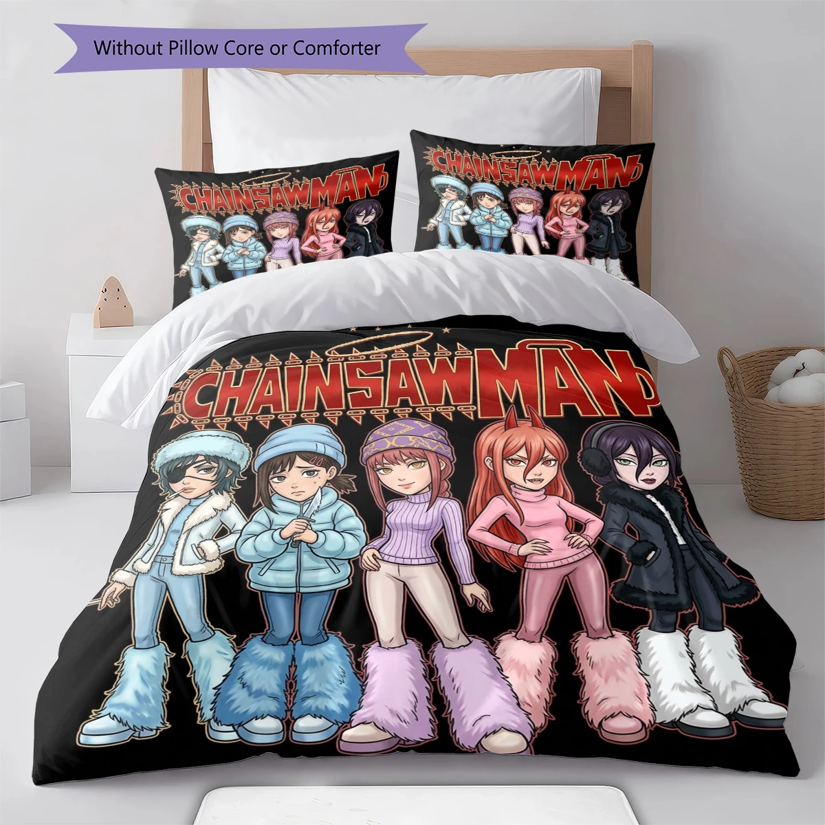 Chainsaw Man Soft Duvet Cover Comfortable, Children Bedding Set Gift, Extra Large  Various Sizes -HE10