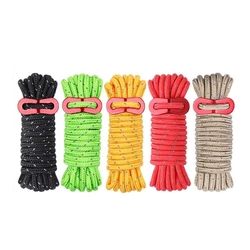 4m Reflective Guy Lines Tent Cord Dia 4mm with Adjuster Tensioner Outdoor Camping Guyline Rope for Tent Tarp Backpack Hiking