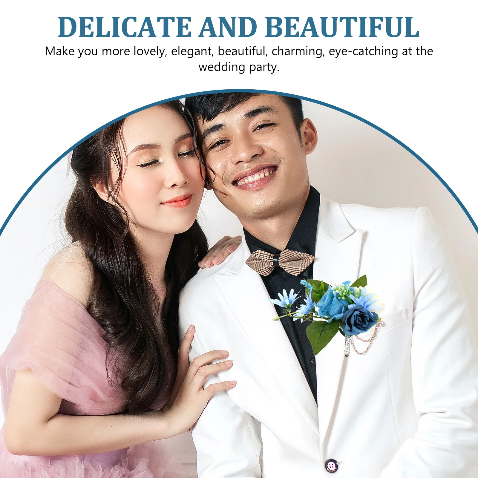 

Silk Wrist Flower Corsage Decor Brooch for Bridesmaid Clothing Fake Groom Wedding Decor Rustic French Country Prom Night Beach