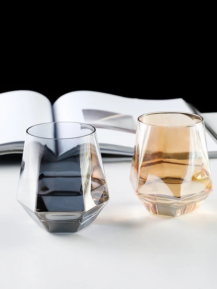 Ins Popular Japanese Bathroom Accessories Set Gold Inlay Glass Mouthwash Cup Toothbrush Holder Whiskey Cup Gobelet Salle De Bain