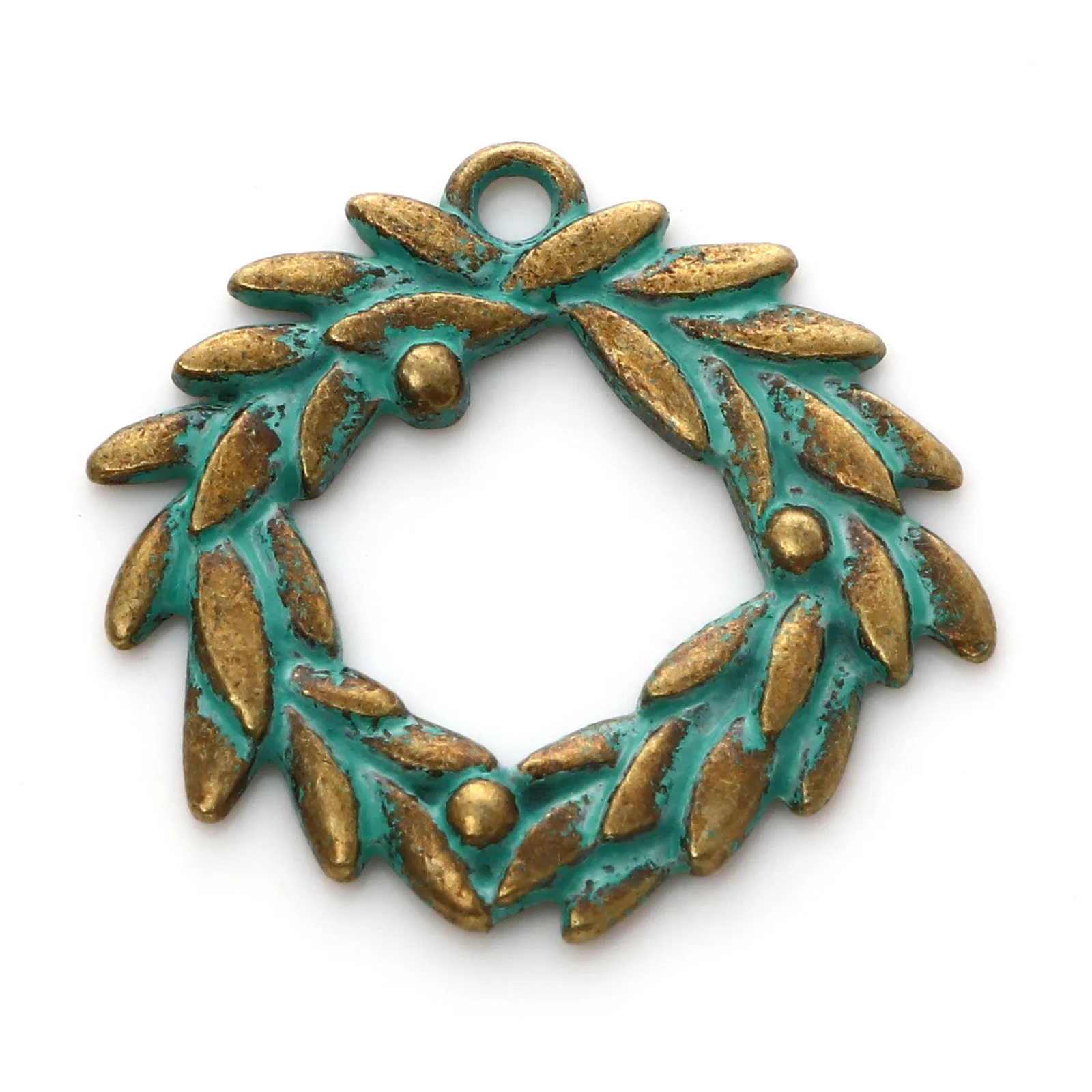 5PCs Vintage Patina Pendants Antique Bronze Olive Branch Flower Leaves Metal Charms DIY Making Necklace Bracelets Jewelry Gifts