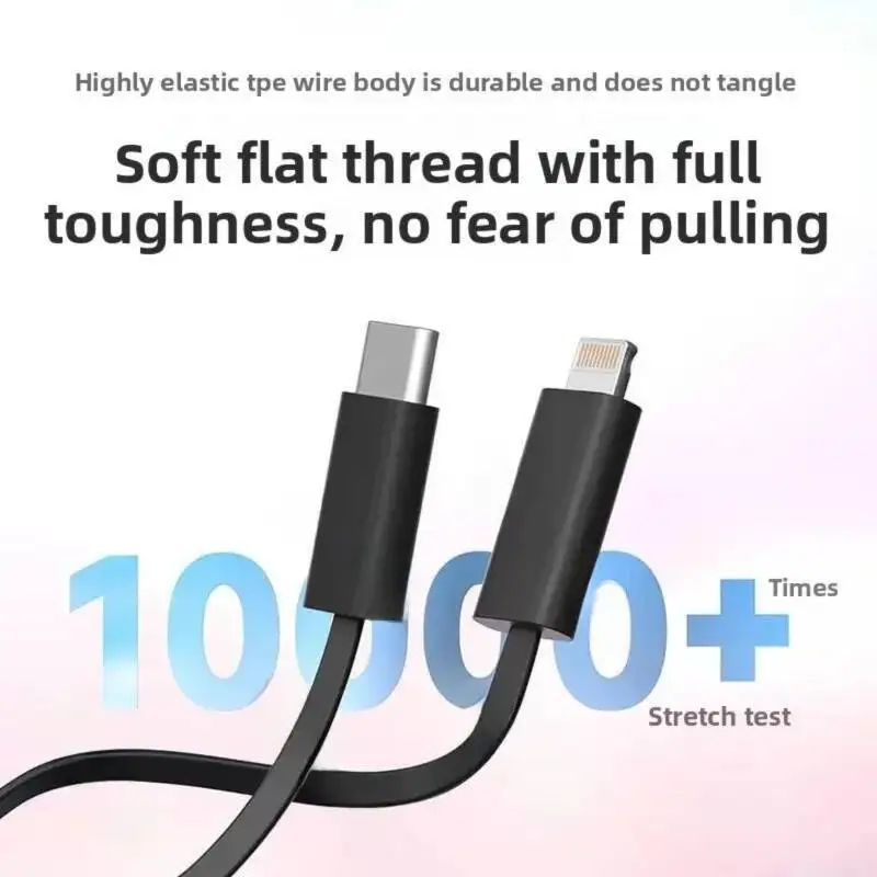 20W USB Type-C Fast Charging Socket USB C Port Multifunctional Universal Smart Wall Adapter With Dual Expandable Charging Cables