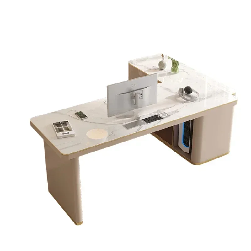 

Итальянский письменный стол, дизайнерский светильник, роскошный современный каменный столик, угловая книжная подставка, минималистичный компьютерный стол, живой стол