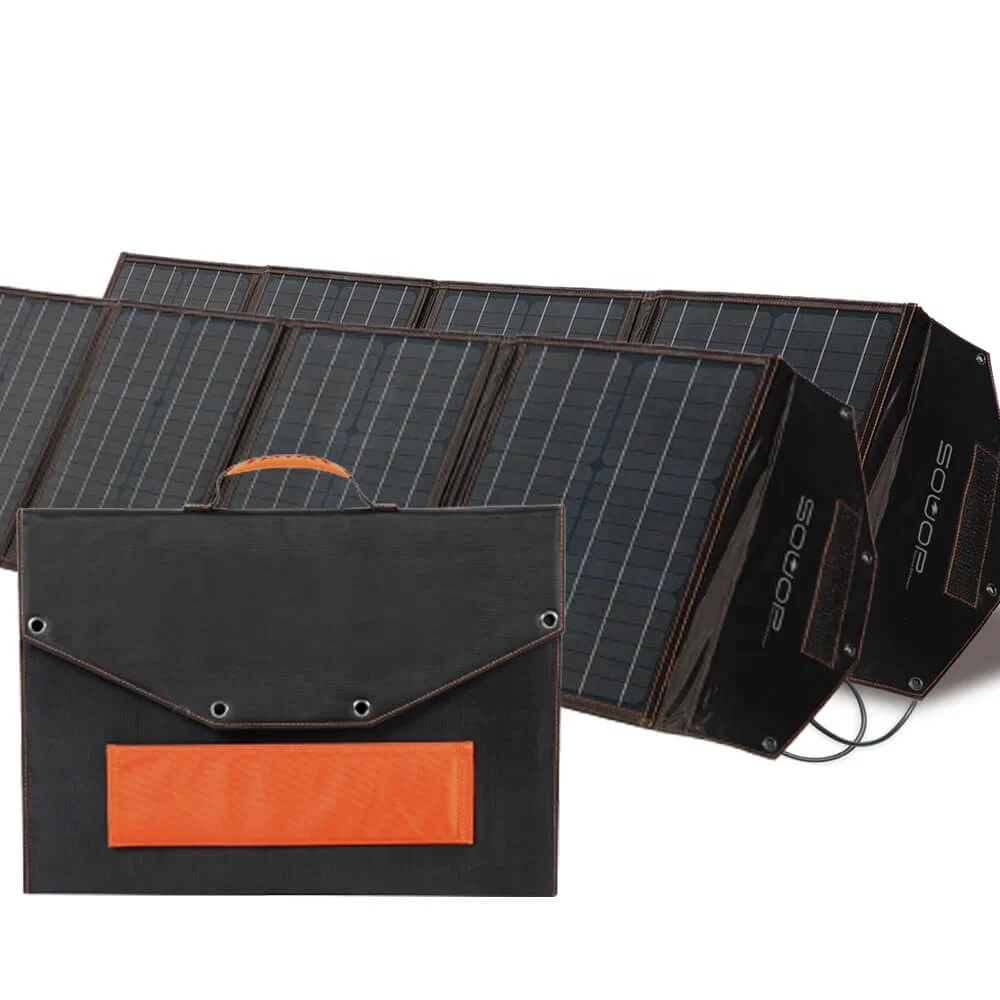 220W Foldable Solar Panel, 19.8V Flexible Monocrystalline Module Home Camping Off Grid Power Station